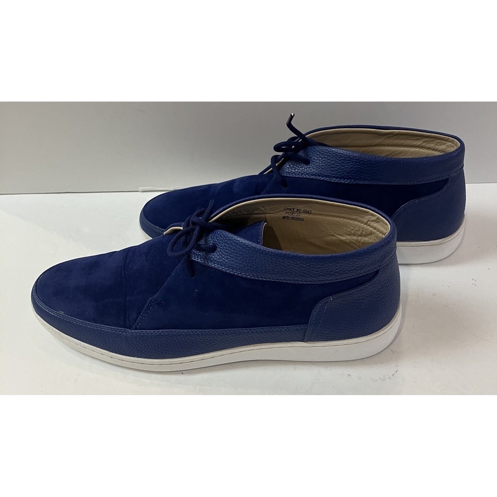 PROM! Roberto Chilling Men's Blue Suede Shoes 1/2 Boot Urban Style Size 13